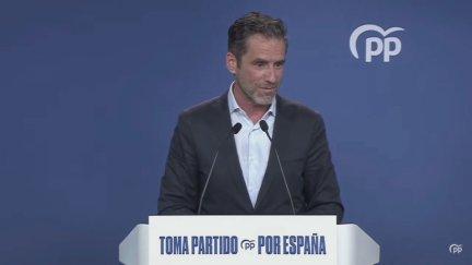 Borja Sémper en la rueda de prensa donde ha hecho público su situación. / PP