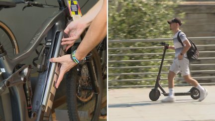 Cada vez se ven más en las ciudades patinetes y biciletas eléctricos. / Aragón TV