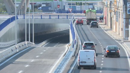 El paso inferior de la A-68 con la Z-40 se abre este lunes. / Aragón TV
