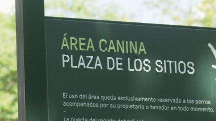 Área canina de la Plaza de los Sitios. / Aragón TV
