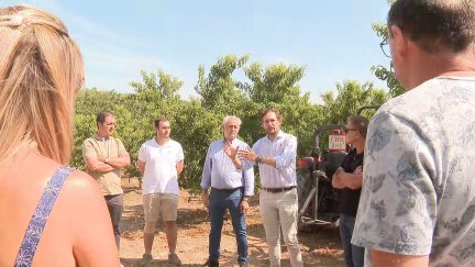 Isaac Claver, presidente de la DPH, en la presentación del plan de ayudas para arreglar caminos rurales. / Aragón TV
