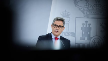 El ministro de Presidencia Félix Bolaños este martes en rueda de prensa. / EP