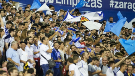 La afición del Real Zaragoza durante un partido en la antigua Romareda. Foto: LaLiga
