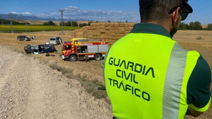 El accidente se ha producido en un camino rural en el entorno del embalse de la Sotonera. / Guardia Civill Huesca