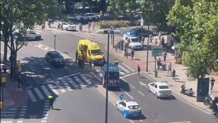 La ambulancia ha trasladado al menor al Hospital Infantil de Zaragoza. / Aragón TV