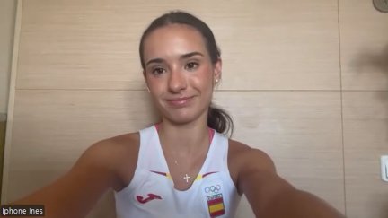 Inés Bergua, durante su charla con Aragón Deporte.
