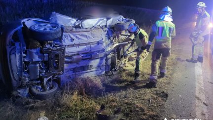 Seis personas, heridas en un accidente de tráfico entre dos turismos en Ejea de los Caballeros. / DPZ