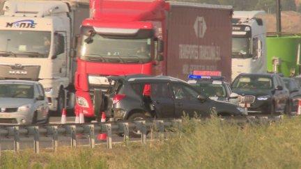 Accidente en la A-2, en el kilómetro 319. / Aragón TV