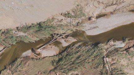 La dana, además de causar daños materiales, también tuvo un gran impacto en los cauces de los ríos. / Aragón TV