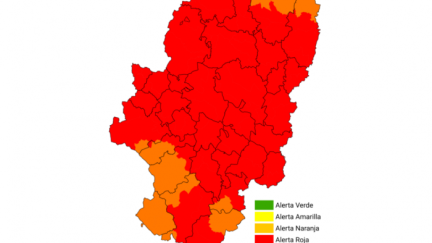 Mapa de riesgo de incendios forestales en Aragón para este viernes. / Infoar