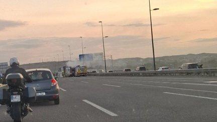 Accidente en la Z-40, en el kilómetro 28,773. / Aragón TV