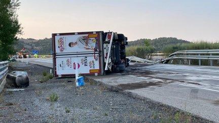 El accidente se ha producido en el kilómetro 115 de la A-23. / Aragón TV