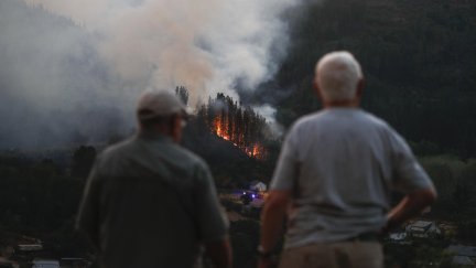 Uno de los incendios declarados en la provincia de Lugo este verano. / EFE