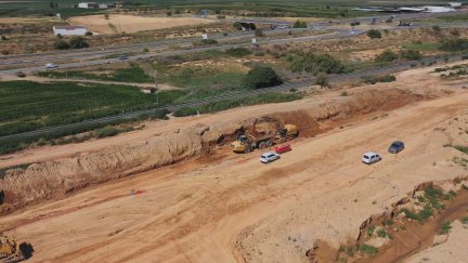 Obras en la futura plataforma logística de Tamarite de Litera (Huesca)./ Aragón TV