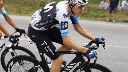 Pablo Castrillo durante la etapa de hoy. Foto: X Movistar Team