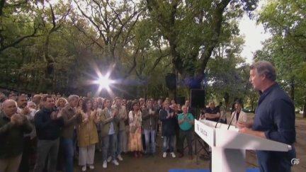 Feijóo, esta mañana, en Pontevedra. / Aragón TV