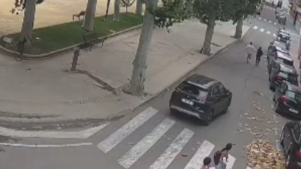 Momento de la persecución policial por las calles de Calatayud. / Policía Nacional