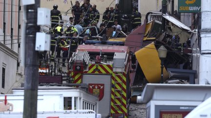 El funicular accidentado en Lisboa. / Efe. EPA. Miguel A. Lopes