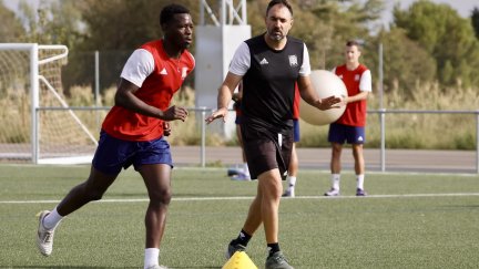 Juanma Barrero, durante un entrenamiento de esta semana.