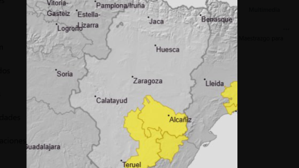 Aviso amarillo por lluvias y tormentas en Gúdar y Maestrazgo. / 112 Aragón
