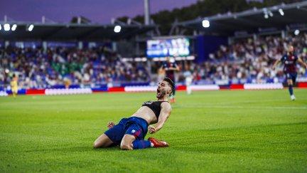 Liberto celebra el gol ante el Málaga