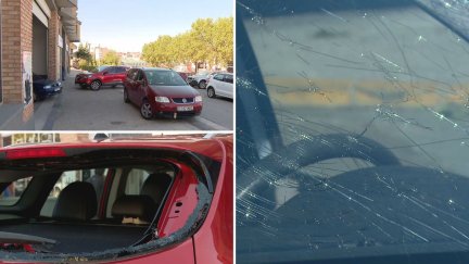Daños en varios vehículos de Barbastro (Huesca). / Aragón TV