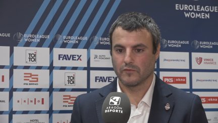 Carlos Cantero atiende a Aragón Deporte tras el encuentro.