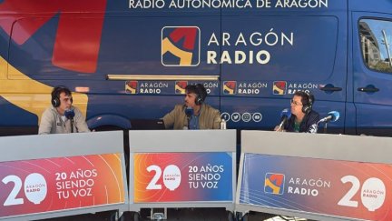 Francho Serrano, durante su entrevista en Aragón Deporte