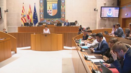 El hemiciclo de las Cortes de Aragón durante el debate de las propuestas de resolución. / Aragón TV