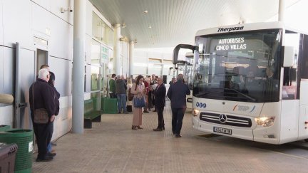 Una de las nuevas líneas de bus que ha comenzado a circular este lunes. / Aragón TV