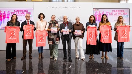 Presentación de la Carrera de la Mujer Central Lechera Asturiana 2025 en Zaragoza. / Ayuntamiento de Zaragoza