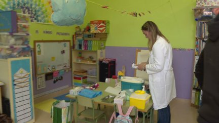 Campaña de vacunación infantil escolar en Lalueza. / Aragón TV