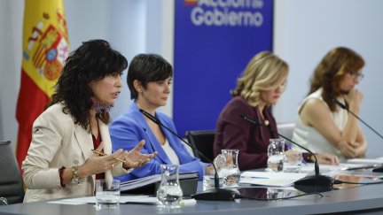 Imagen de la rueda de prensa posterior al Consejo de Ministros. / EFE. Mariscal