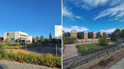 Terrenos de las antiguas cárceles de Torrero (Zaragfoza) y Huesca donde se levantarán 204 viviendas protegias y asequibles. / Ministerio de Vivienda