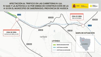 Mapa de situación de las zonas afectadas. / Ministerio de Transportes y Movilidad Sostenible