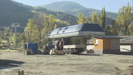 Las obras de la telecabina que unirá Benasque con Cerler. / Aragón TV