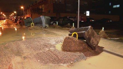 Daños en las calles de Cuarte de Huerva tras las inundaciones del 28 de septiembre. / Aragón TV