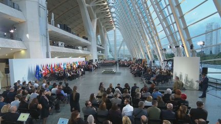 El funeral se ha celebrado en la Ciudad de las Artes y las Ciencias de Valencia. / Aragón TV