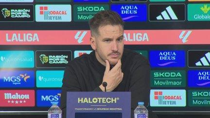 Sergi Guilló, durante su comparecencia tras el partido