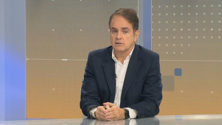 El consejero de Hacienda del Gobierno de Aragón, Roberto Bermúdez de Castro, durante su intervención en el programa Buenos Días. / Aragón TV