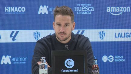 Sergi Guilló, durante su comparecencia tras el partido