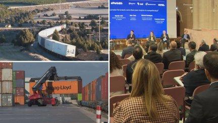 El futuro corredor entre el Cantábrico y el Mediterráneo ha centrado este martes una jornada de debate en Zaragoza organizada por el Periódico de Aragón. / Aragón TV