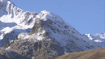 Nieve en el Pirineo, este miércoles. / Aragón TV