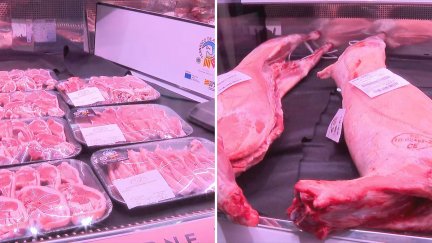 Un puesto de carnicería en el Mercado Central de Zaragoza. / Aragón TV
