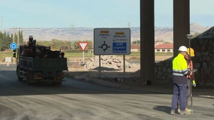 Una de las conexiones del nuevo tramo de la A-68 que ha entrado en funcionamiento. / Aragón TV