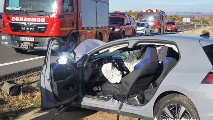 El vehículo se ha salido de la vía en el kilómetro 240 de la A-23, a la altura de Paniza. | DPZ