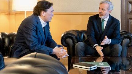 Azcón y Guitarte durante su reunión de los presupuestos de Aragón. / Gobierno de Aragón