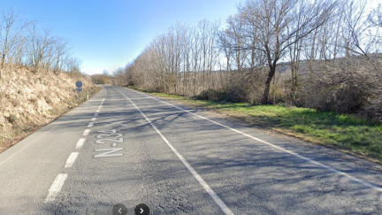 Carretera N-234 a su paso por Villanueva de Jiloca (Zaragoza) donde se ha registrado el accidente. / Google Maps