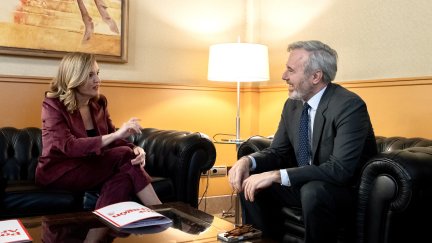 El presidente de Aragón recibe a la secretaria general del PSOE en la ronda para negociar los presupuestos. / Fabián Simón-Gobierno de Aragón