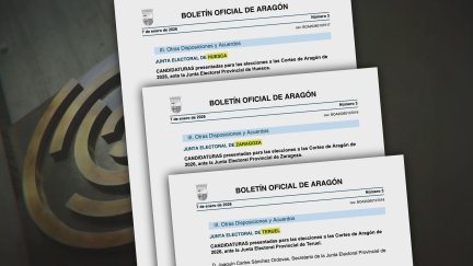El BOA publica las listas definitivas para las elecciones autonómicas del próximo 8 de febrero. / Grafismo Aragón TV